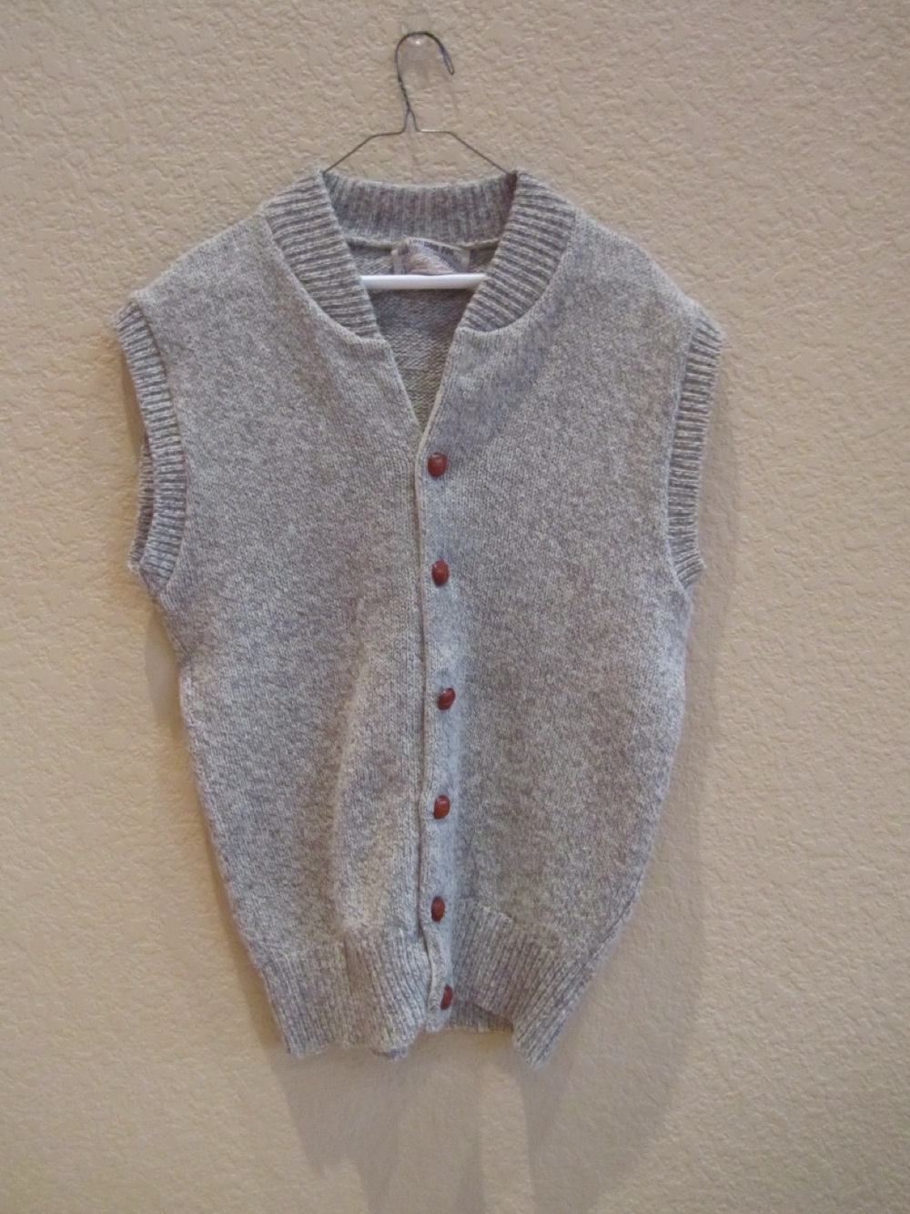 Men's large London Fog Gray Button-Front Knit Vest Cardigan